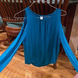 Old Navy Cold-Shouldered Teal Top